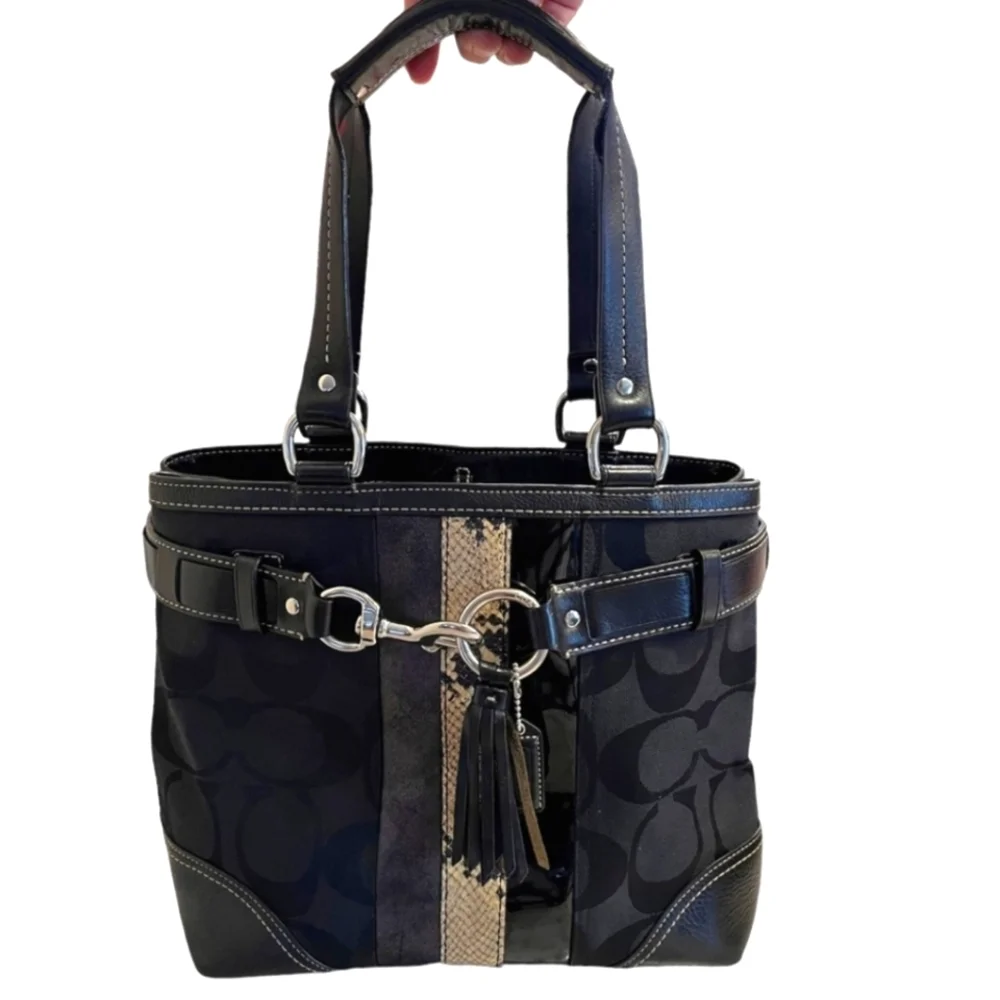 Coach Hampton Python Handbag - Picture 2 of 14